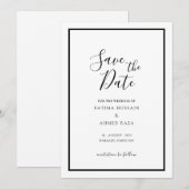 Minimale moderne witte moslim-huwelijksaankondigin save the date (Voorkant / Achterkant)