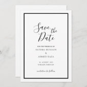 Minimale Moderne Witte Moslim Trouwdatum Besparen Save The Date (Voorkant / Achterkant)