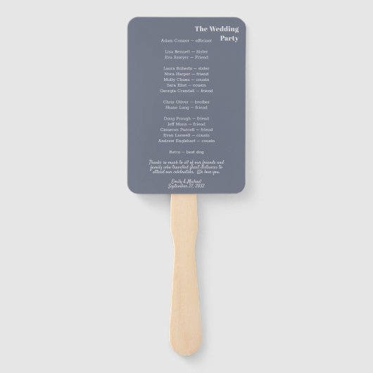 Minimale moderne zachte, blauwe lavendel Typografi Handwaaier (Achterkant)