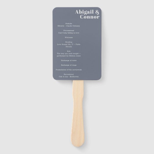 Minimale moderne zachte, blauwe lavendel Typografi Handwaaier (Voorkant)