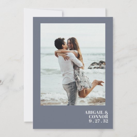 Minimale moderne zachte, blauwe lavendel Typografi Kaart (Achterkant)