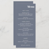 Minimale moderne zachte, blauwe lavendel Typografi Menu (Voorkant / Achterkant)