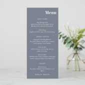 Minimale moderne zachte, blauwe lavendel Typografi Menu (Staand voorkant)