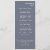 Minimale moderne zachte, blauwe lavendel Typografi Programmakaart (Achterkant)