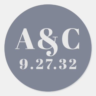 Minimale moderne zachte, blauwe lavendel Typografi Ronde Sticker