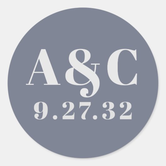 Minimale moderne zachte, blauwe lavendel Typografi Ronde Sticker (Voorkant)