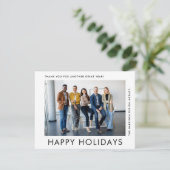 Minimale Moderne Zakelijke Foto Zakelijke Kerstmis Feestdagenkaart (Staand voorkant)