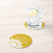 Minimale moderne zonnebloem - Aangepaste dag voor  Kartonnen Onderzetters (Insitu)