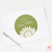 Minimale moderne zonnebloem - Aangepaste dag voor  Ronde Sticker (Envelop)