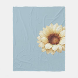 Minimale Moderne Zonnebloem Stof Blauw Dekbed Fleece Deken