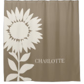 Minimale moderne zonnebloempnaam douchegordijn (Voorkant)