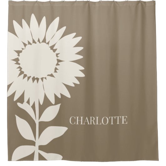 Minimale moderne zonnebloempnaam douchegordijn (Voorkant)