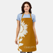 Minimale moderne zonnebloempnaam schort (Gedragen)