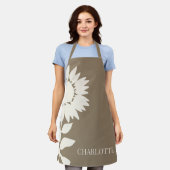 Minimale moderne zonnebloempnaam schort (Gedragen)