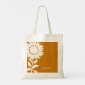 Minimale moderne zonnebloempnaam tote bag (Achterkant)