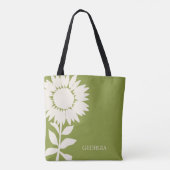 Minimale moderne zonnebloempnaam tote bag (Achterkant)