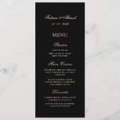 Minimale Moderne Zwart Goud Moslim Trouwtafel Menu (Voorkant)