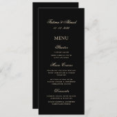 Minimale Moderne Zwart Goud Moslim Trouwtafel Menu (Voorkant / Achterkant)