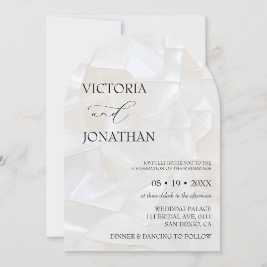 Minimale moderne zwart-wit bruiloft kaart (Voorkant)