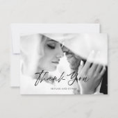 Minimale moderne zwart-wit foto dank u bedankkaart (Voorkant)