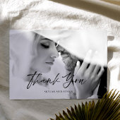 Minimale moderne zwart-wit foto dank u bedankkaart