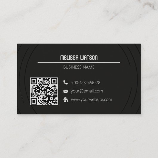 Minimale moderne zwart-wit fris visitekaartje (Achterkant)