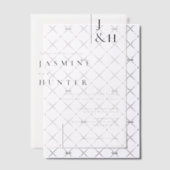 Minimale moderne zwart-wit monogram bruiloft vellum uitnodigingen (Offset (Uitnodiging))