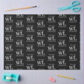 Minimale Moderne Zwart-wit Monogrammed Naam Tissuepapier (Craft)