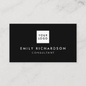 Minimale moderne zwart-wit professionele logo visitekaartje (Voorkant)