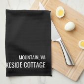 Minimale moderne zwarte airbnbnb-ventilatiekit theedoek (Quarter Fold)