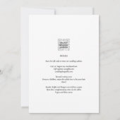 Minimale moderne zwarte ampersand bruiloft kaart (Achterkant)