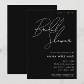 Minimale moderne zwarte-bridale Shower-uitnodiging Kaart (Voorkant / Achterkant)