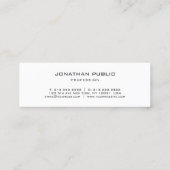 Minimale, moderne, zwarte, dunne vormgeving mini visitekaartje (Achterkant)