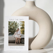 Minimale, moderne zwarte, eenvoudige elegante foto save the date