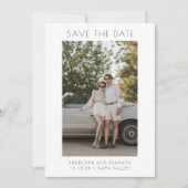 Minimale, moderne zwarte, eenvoudige elegante foto save the date (Voorkant)