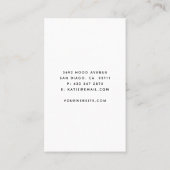 Minimale moderne, zwarte en witte Arch Beauty Visitekaartje (Achterkant)