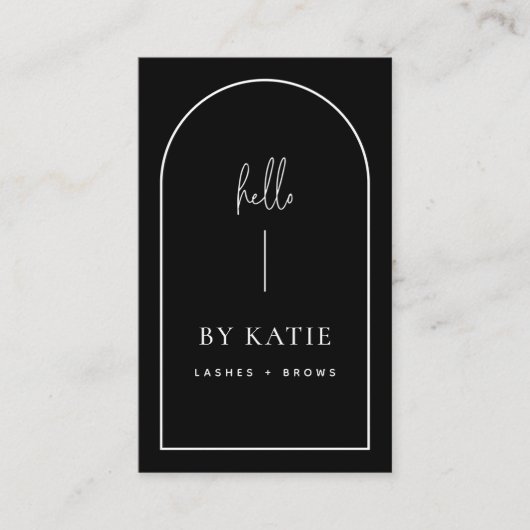 Minimale moderne, zwarte en witte Arch Beauty Visitekaartje (Voorkant)