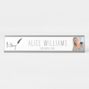 Minimale moderne zwarte en witte auditieve foto bureau naambordje