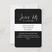 Minimale moderne zwarte en witte foto save the date (Achterkant)