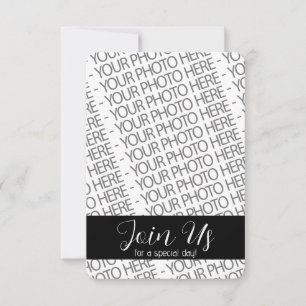 Minimale moderne zwarte en witte foto save the date