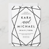 Minimale Moderne Zwarte en Witte Geometrische Trou Kaart (Voorkant)