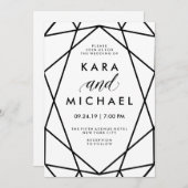 Minimale Moderne Zwarte en Witte Geometrische Trou Kaart (Voorkant / Achterkant)