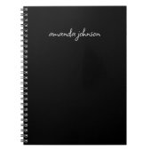 Minimale moderne zwarte en witte monogram, volledi notitieboek (Voorkant)