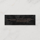 Minimale moderne zwarte en zwarte Roos Gold-handte Mini Visitekaartje (Achterkant)