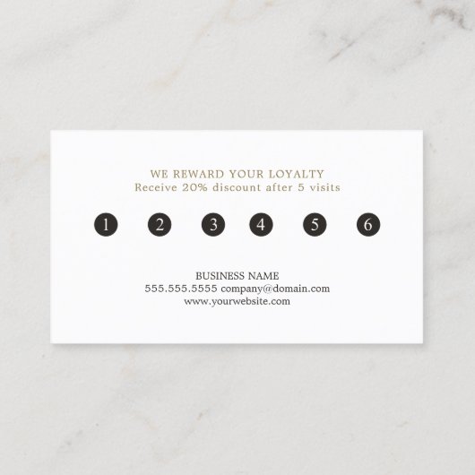 Minimale moderne zwarte Faux Gold Beauty Loyalty (Achterkant)