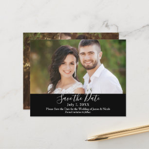 Minimale moderne zwarte foto Opslaan datum