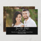 Minimale moderne zwarte foto Opslaan datum (Voorkant / Achterkant)