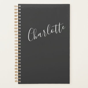 Minimale moderne zwarte kalligrafie planner