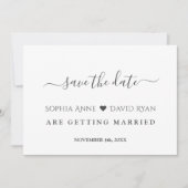 Minimale moderne zwarte kalligrafie save the date (Voorkant)