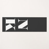 Minimale moderne zwarte monogram Initialen Yogamat (Voorkant (horizontaal))